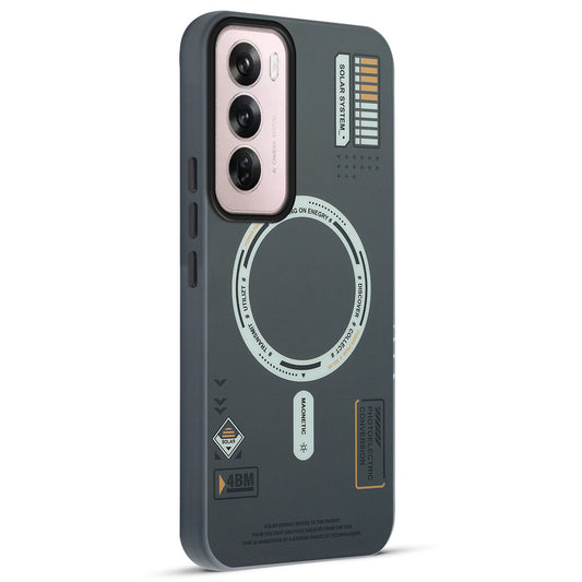 Mechanical Circuit Sector Print Hard Back Cover For Oppo Reno 12 Pro 5G