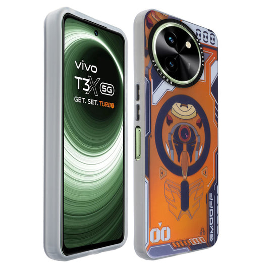 Colorful Reflective Circuit Prints Hard Back Protector Case For Vivo T3x 5G