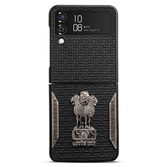 Designer Back Case Inspired by Satyamev Jayate, Textured Surface & Soft Inner Fabric for Samsung Z Flip 4