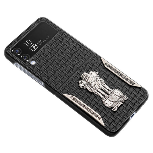 Designer Back Case Inspired by Satyamev Jayate, Textured Surface & Soft Inner Fabric for Samsung Z Flip 4