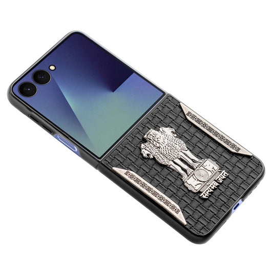 Designer Back Case Inspired by Satyamev Jayate, Textured Surface & Soft Inner Fabric for Samsung Z Flip 7