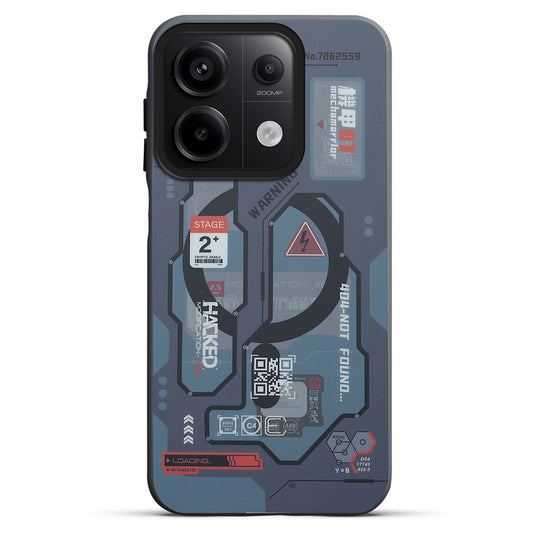 Mechanical Circuit Sector Print Hard Back Cover For Redmi Note 13 5G
