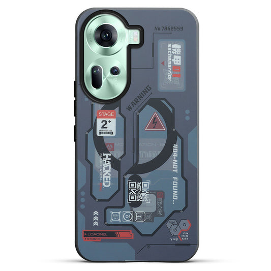 Mechanical Circuit Sector Print Hard Back Cover For Oppo Reno 11 5G