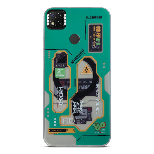 Mechanical Circuit Sector Print Hard Back Cover For Redmi 9C