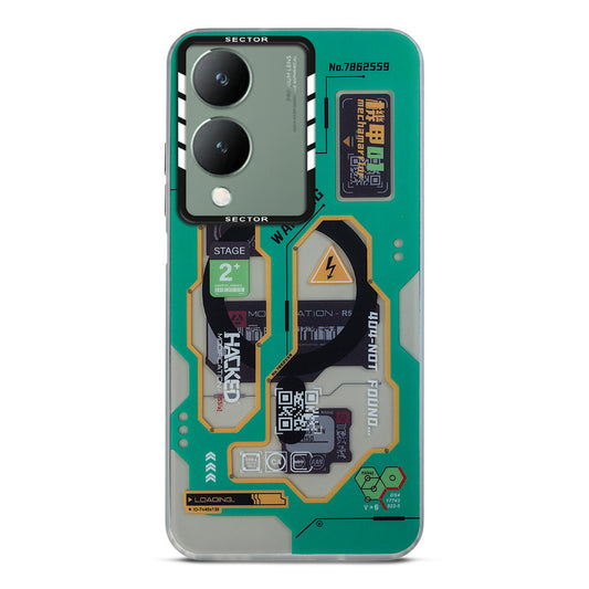 Mechanical Circuit Sector Print Hard Back Cover For Vivo Y17s