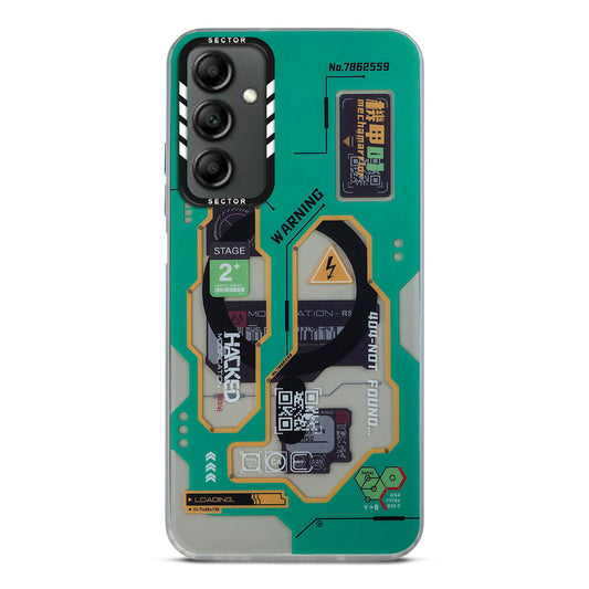 Mechanical Circuit Sector Print Hard Back Cover For Samsung A14 5G