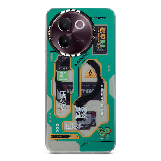 Mechanical Circuit Sector Print Hard Back Cover For Vivo V30e 5G
