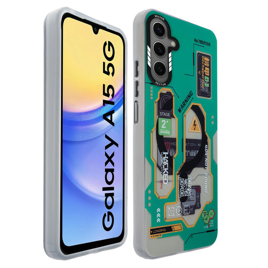 Mechanical Circuit Sector Print Hard Back Cover For Samsung A15 5G