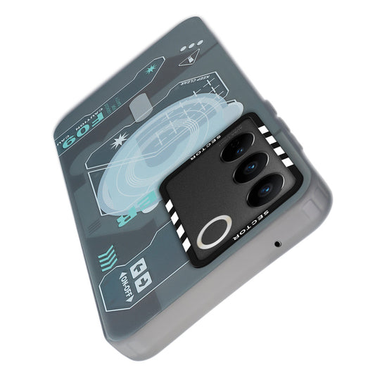 Mechanical Circuit Sector Print Hard Back Cover For Vivo V27 5G