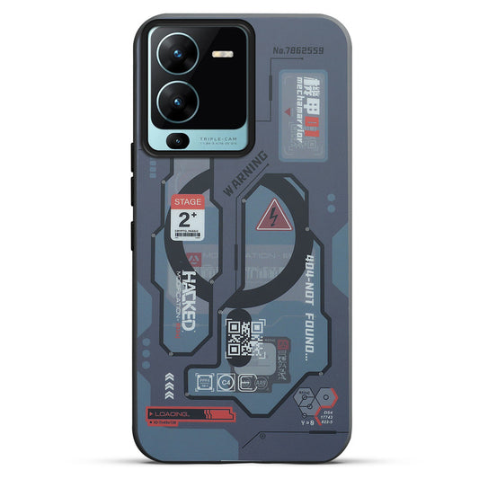 Mechanical Circuit Print Hard Back Cover For Vivo V25 Pro 5G