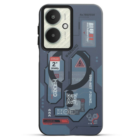 Mechanical Circuit Sector Print Hard Back Cover For Poco M6 5G