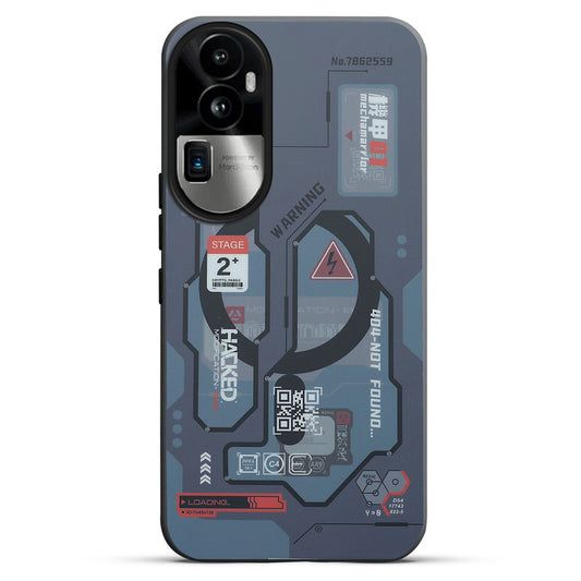 Mechanical Circuit Sector Print Hard Back Cover For Oppo Reno 10 Pro Plus 5G