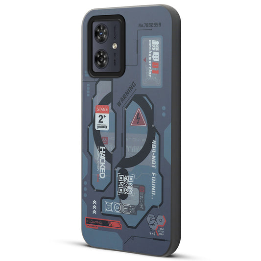 Mechanical Circuit Print Hard Back Cover For Motorola G54 5G