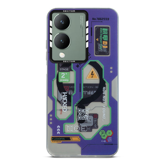 Mechanical Circuit Sector Print Hard Back Cover For Vivo Y17s