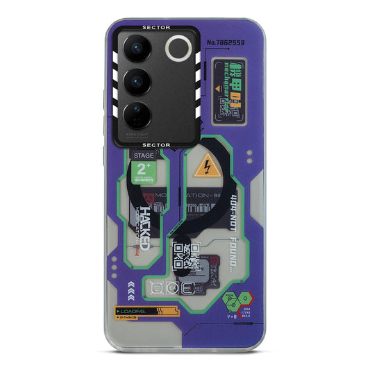 Mechanical Circuit Sector Print Hard Back Cover For Vivo V27 5G