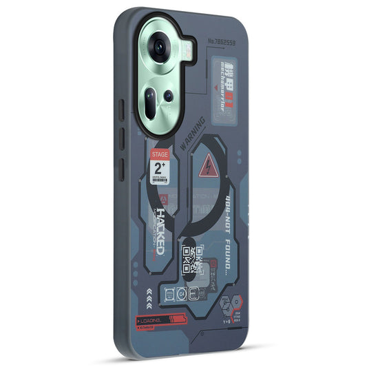 Mechanical Circuit Sector Print Hard Back Cover For Oppo Reno 11 5G
