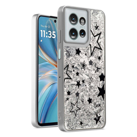 Shining Glossy Gradient Glitter Phone Back Cover Case for Motorola G75 5G