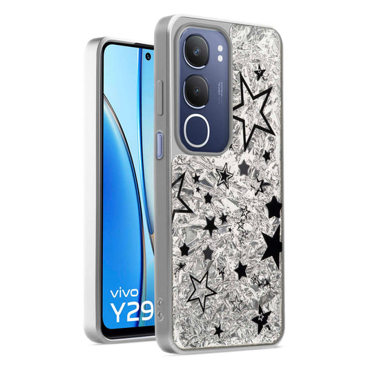 Shiny Foil Design Printed Back Case for Vivo Y29 5G With Soft Edges with Glossy Semi-Hard Back