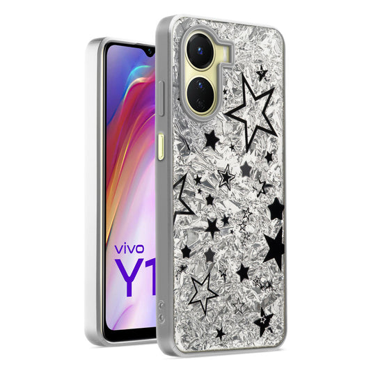 Shiny Foil Design Printed Back Case for Vivo Y16 With Soft Edges with Glossy Semi-Hard Back