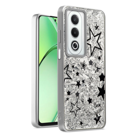 Shiny Foil Design Printed Back Case for Oppo K12x 5G With Soft Edges with Glossy Semi-Hard Back