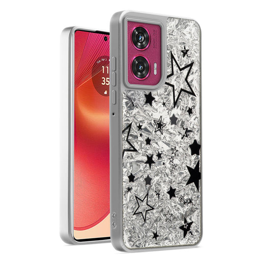 Shiny Foil Design Printed Back Case for Motorola Moto Edge 50 Fusion 5G With Soft Edges with Glossy Semi-Hard Back