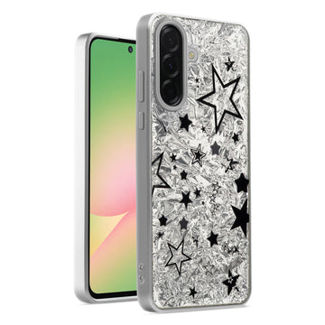 Shiny Foil Design Printed Back Case for Samsung A56 5G With Soft Edges with Glossy Semi-Hard Back