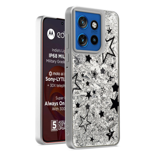 Shiny Foil Design Printed Back Case for Motorola Moto Edge 50 Neo 5G With Soft Edges with Glossy Semi-Hard Back