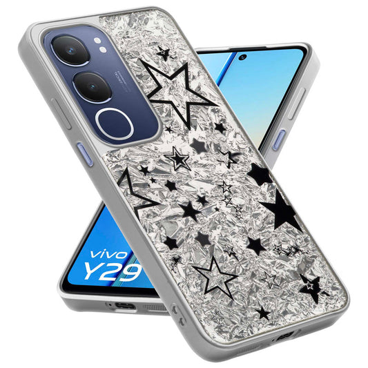 Shiny Foil Design Printed Back Case for Vivo Y29 5G With Soft Edges with Glossy Semi-Hard Back