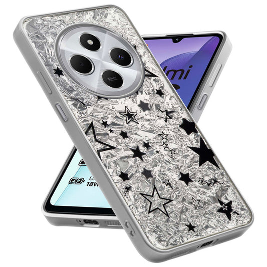 Shiny Foil Design Printed Back Case for Redmi 14C 5G With Soft Edges with Glossy Semi-Hard Back