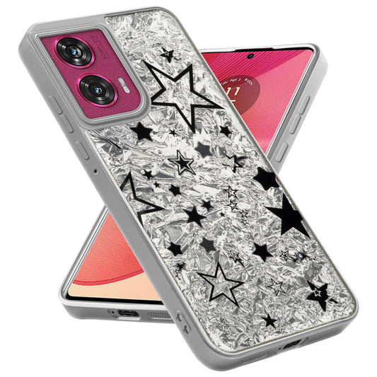 Shiny Foil Design Printed Back Case for Motorola Moto Edge 50 Fusion 5G With Soft Edges with Glossy Semi-Hard Back