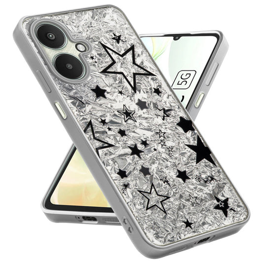 Shiny Foil Design Printed Back Case for Redmi 13C 5G With Soft Edges with Glossy Semi-Hard Back
