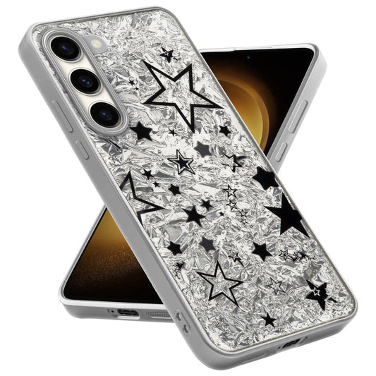 Shiny Foil Design Printed Back Case for Samsung S23 5G With Soft Edges with Glossy Semi-Hard Back