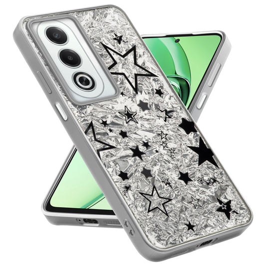 Shiny Foil Design Printed Back Case for Oppo K12x 5G With Soft Edges with Glossy Semi-Hard Back