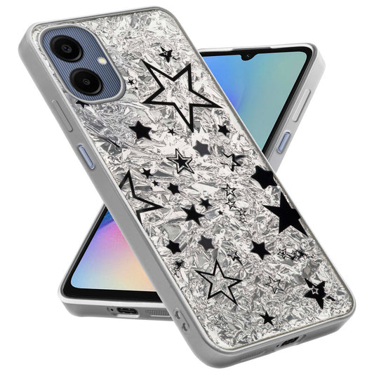 Shiny Foil Design Printed Back Case for Samsung A06 5G With Soft Edges with Glossy Semi-Hard Back