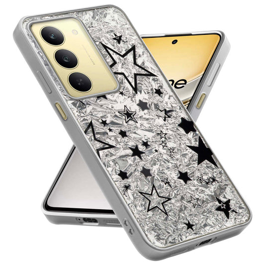 Shiny Foil Design Printed Back Case for Realme 14x 5G With Soft Edges with Glossy Semi-Hard Back