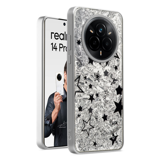 Shiny Foil Design Printed Back Case for Realme 14 Pro 5G With Soft Edges with Glossy Semi-Hard Back