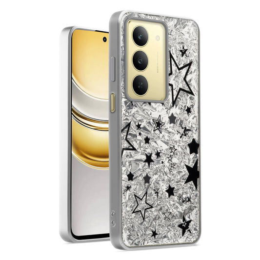 Shiny Foil Design Printed Back Case for Realme Narzo 80x 5G With Soft Edges with Glossy Semi-Hard Back