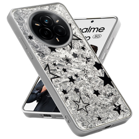 Shiny Foil Design Printed Back Case for Realme 14 Pro 5G With Soft Edges with Glossy Semi-Hard Back