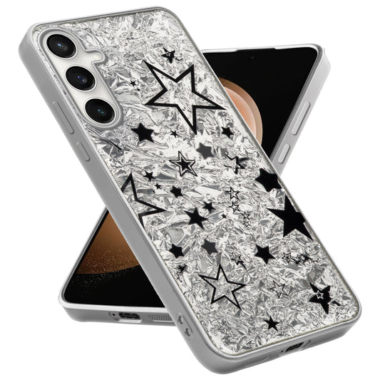Shiny Foil Design Printed Back Case for Samsung S23 FE 5G With Soft Edges with Glossy Semi-Hard Back
