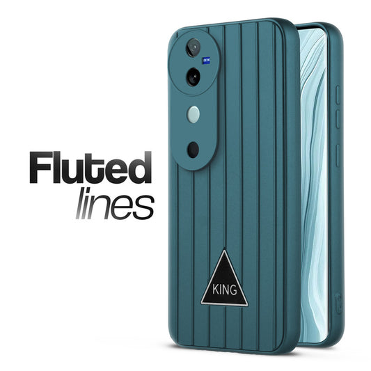 Glossy Matte Line Texture Back Cover for Vivo V40 5G