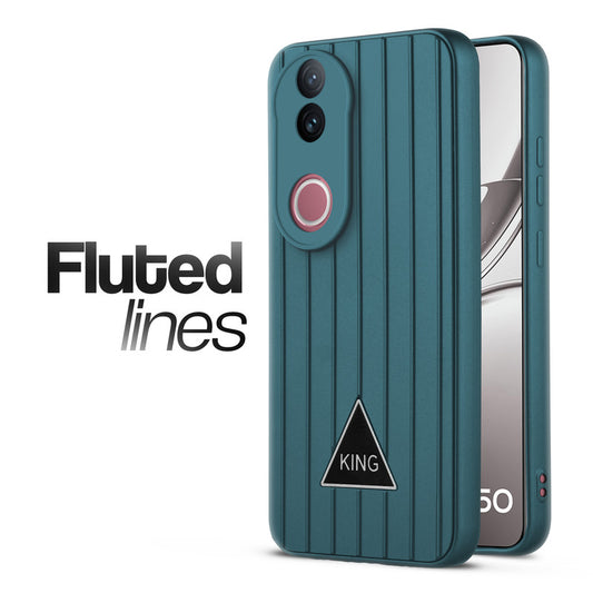 Glossy Matte Line Texture Back Cover for Vivo V50 5G