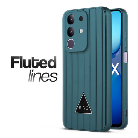 Glossy Matte Line Texture Back Cover for iQOO Z10x 5G
