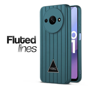 Glossy Matte Line Texture Back Cover for Poco C61