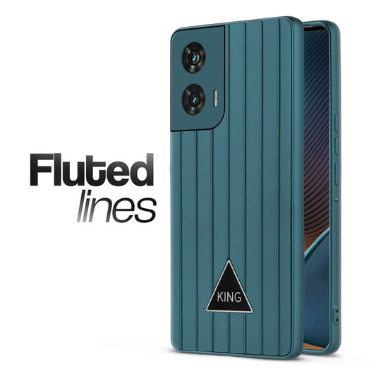 Glossy Matte Line Texture Back Cover for Motorola Moto Edge 50 Fusion 5G