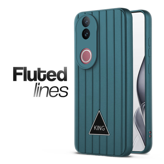 Glossy Matte Line Texture Back Cover for Vivo V50e 5G