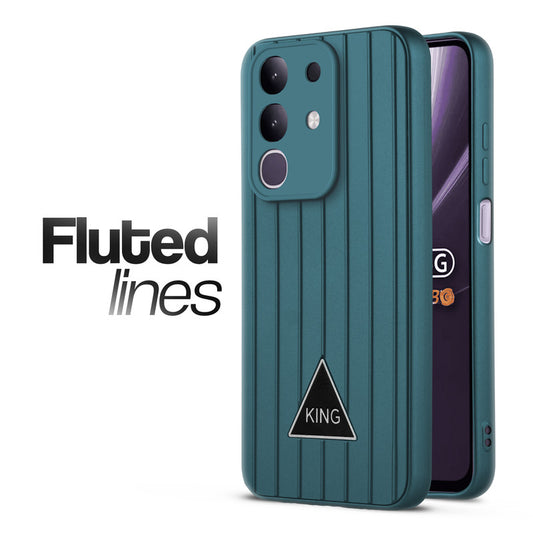Glossy Matte Line Texture Back Cover for Vivo T4x 5G
