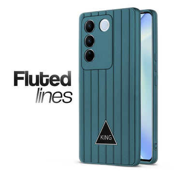 Glossy Matte Line Texture Back Cover for Vivo V27 5G