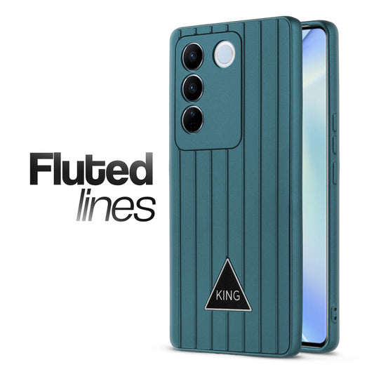 Glossy Matte Line Texture Back Cover for Vivo V27 5G