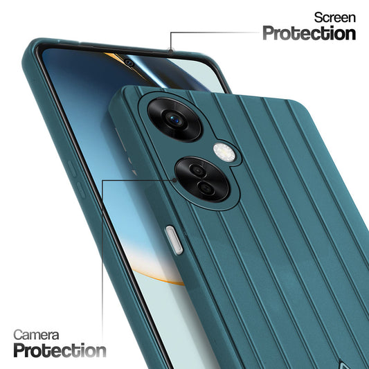Glossy Matte Line Texture Back Cover for OnePlus Nord CE 3 Lite 5G