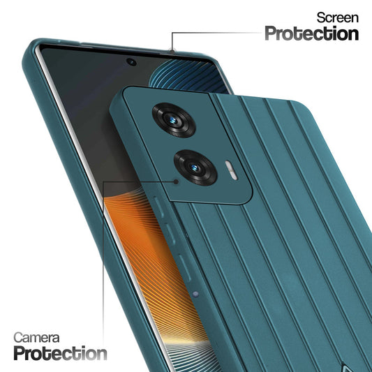 Glossy Matte Line Texture Back Cover for Motorola Moto Edge 50 Fusion 5G